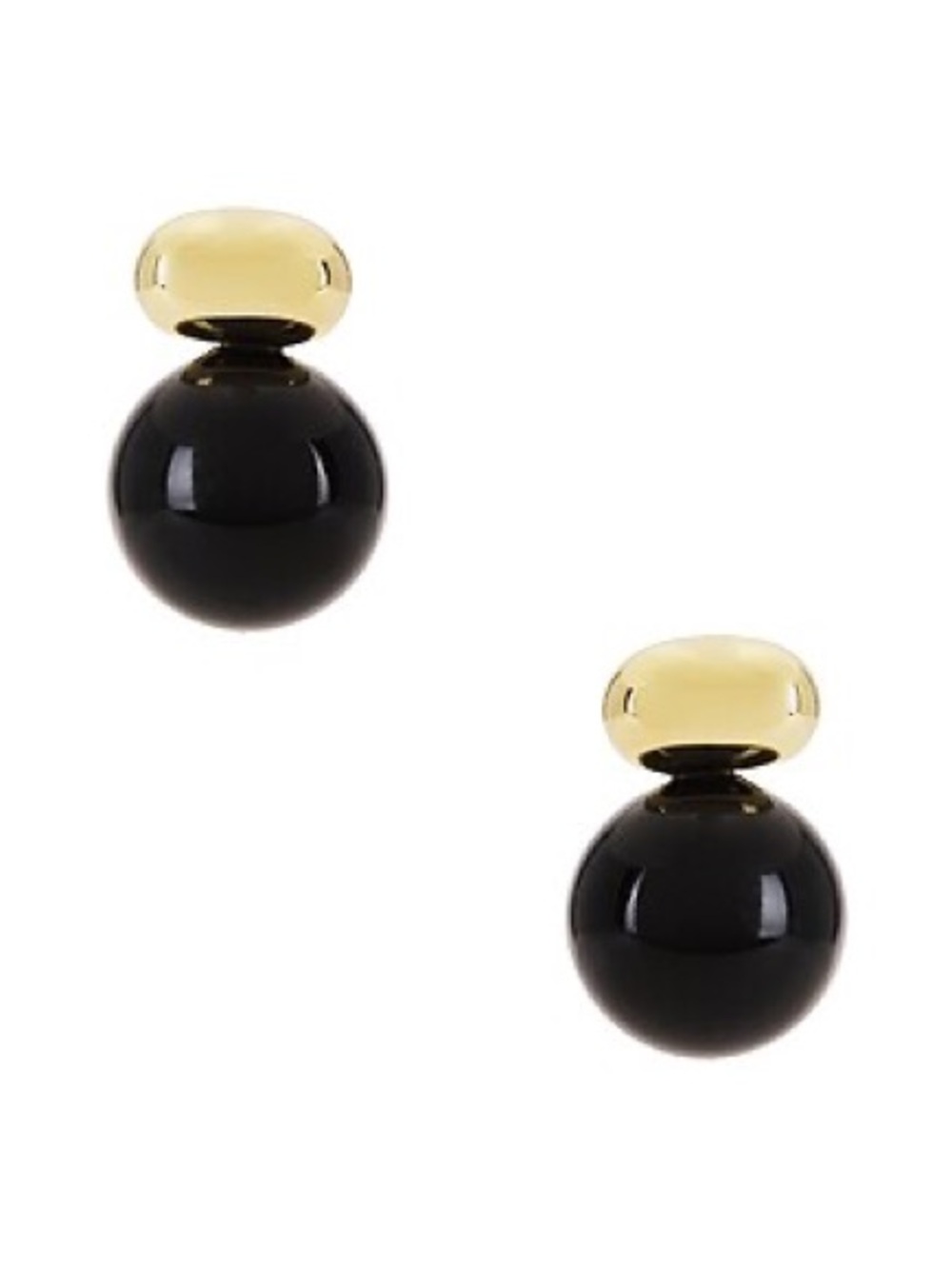SHASHI Black and Gold Double-Disc Stud Earrings